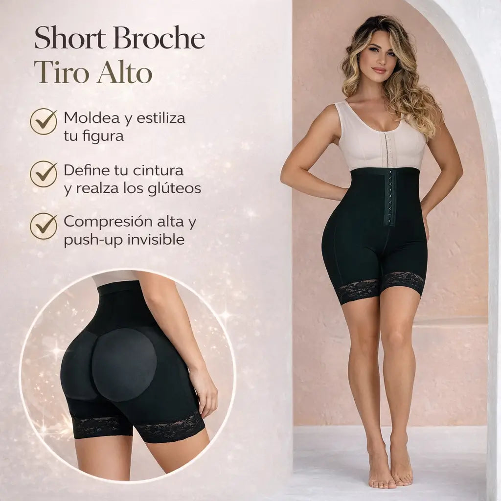 Short Broche Tiro Alto