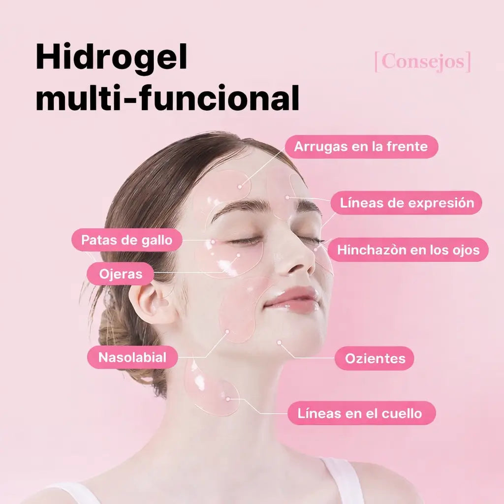 COSRX: Parches de hidrogel con péptidos y colágeno.  Reducen la hinchazón e hidratan las bolsas debajo de los ojos