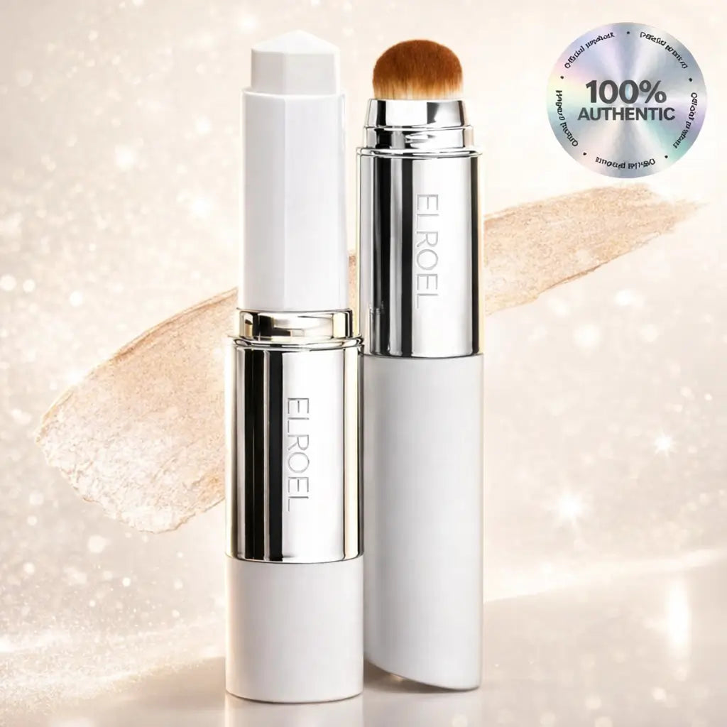 ELROEL BLANC Cover Cream Stick V con brocha: Base de maquillaje en barra coreana con colágeno