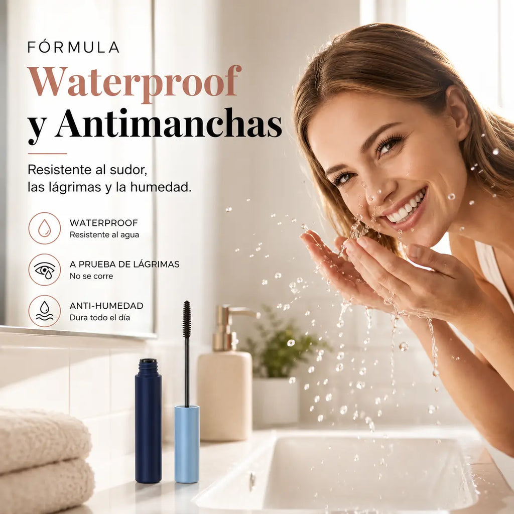 Set x2 Máscara de Pestañas Alargador y Rizador a Prueba de Agua