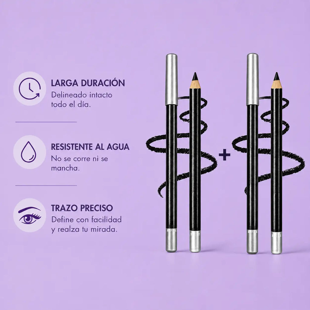 Set x2 Lápiz delineador de ojos ultra pigmentado y resistente al agua