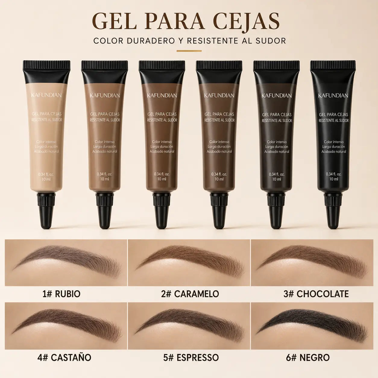 Set x2 Gel Profesional para Cejas a Prueba de Agua con Color