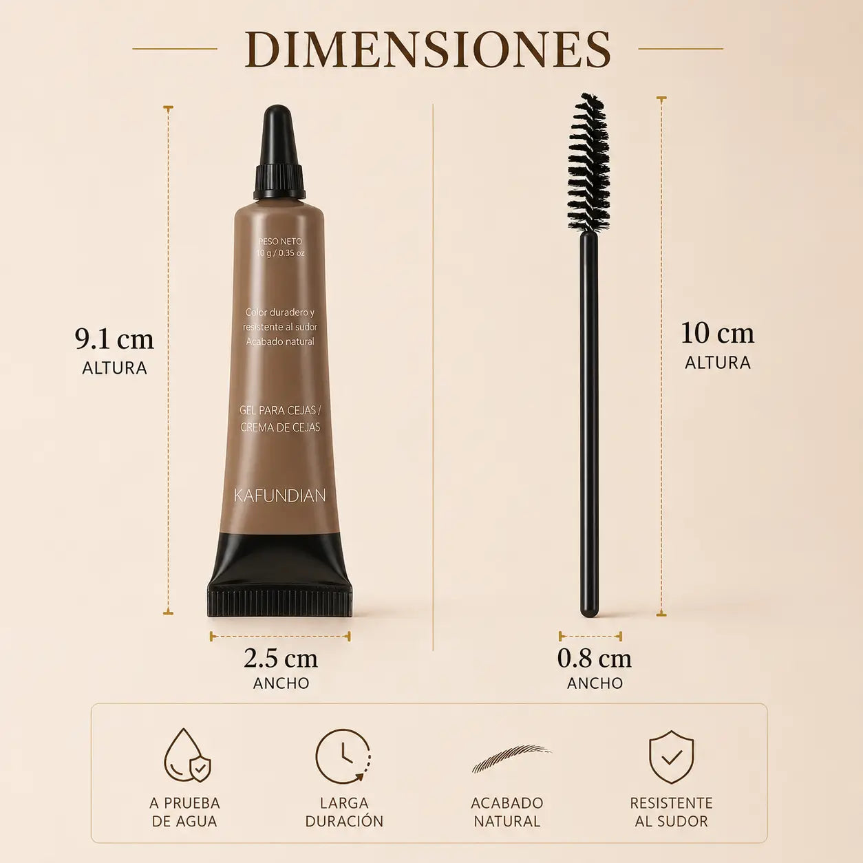 Set x2 Gel Profesional para Cejas a Prueba de Agua con Color