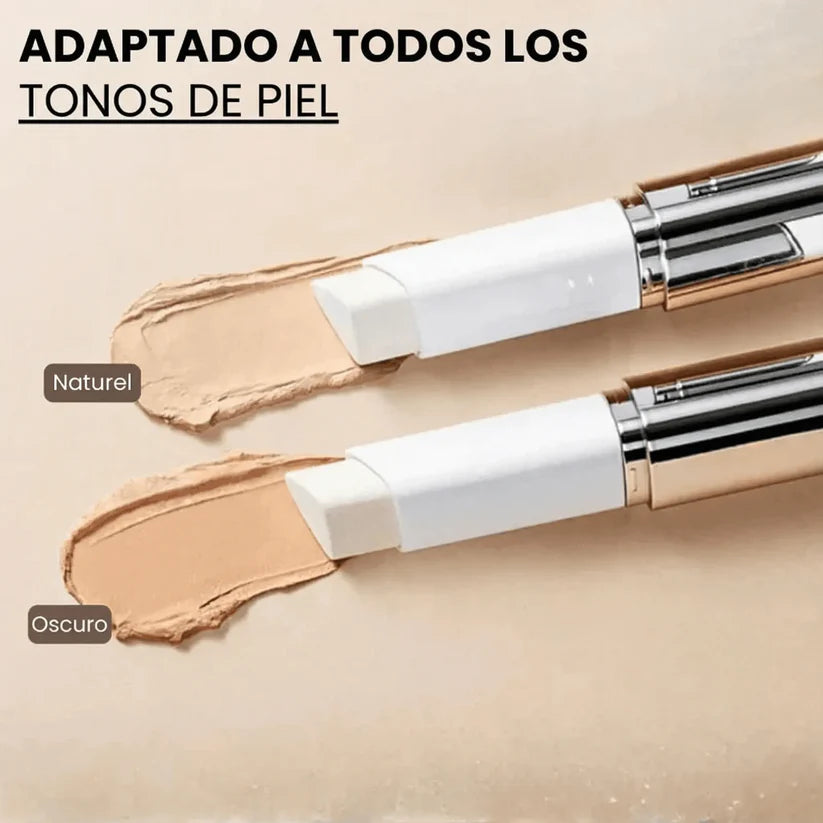 Set x2 ELROEL BLANC Cover Cream Stick V con brocha: Base de maquillaje en barra coreana con colágeno