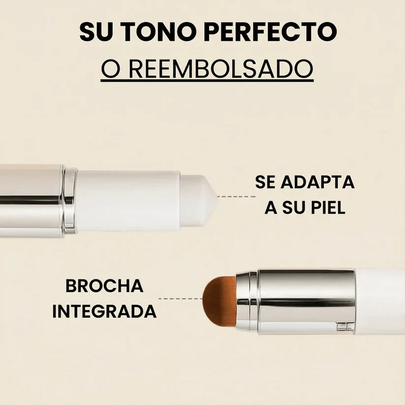 Set x2 ELROEL BLANC Cover Cream Stick V con brocha: Base de maquillaje en barra coreana con colágeno