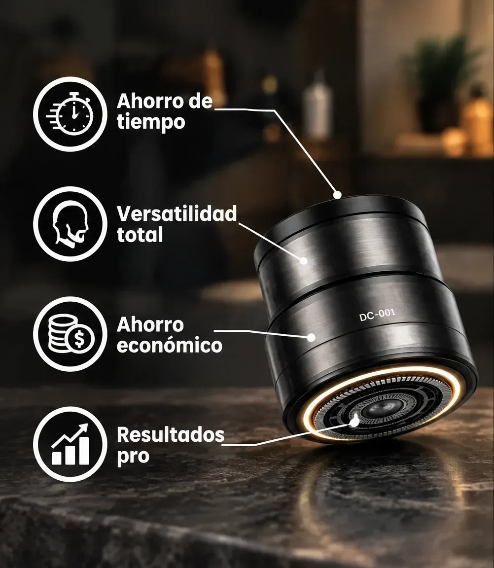 Afeitadora eléctrica inteligente 2 en 1 para la cabeza y barba con pantalla digital